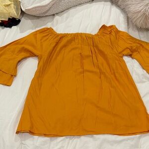 Elegant Off-Shoulder Amber Blouse